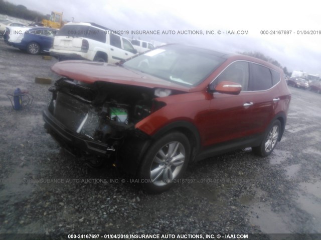 5XYZW3LA5DG022653 - 2013 HYUNDAI SANTA FE SPORT  ORANGE photo 2