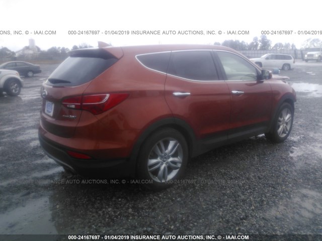 5XYZW3LA5DG022653 - 2013 HYUNDAI SANTA FE SPORT  ORANGE photo 4