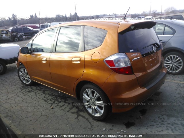 JHMGE8G47AS007524 - 2010 HONDA FIT SPORT ORANGE photo 3