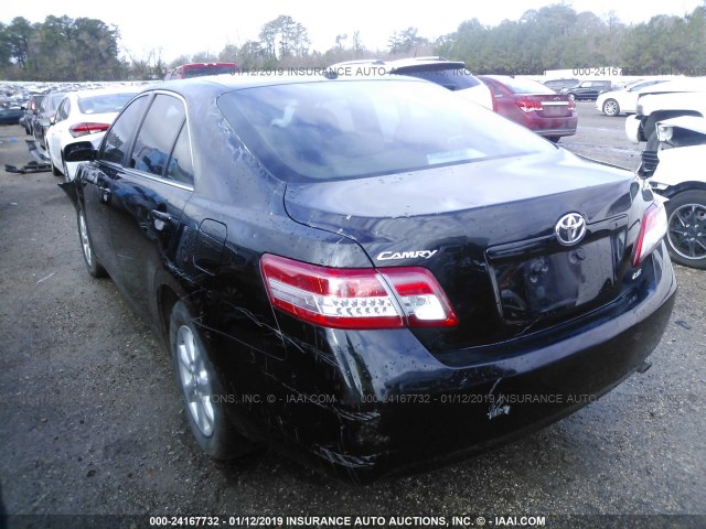 4T4BF3EK7BR131541 - 2011 TOYOTA CAMRY SE/LE/XLE BLACK photo 3