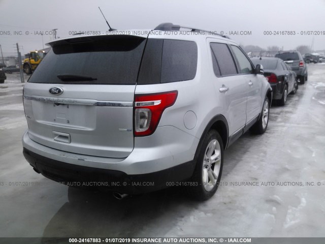 1FM5K8F82EGA70413 - 2014 FORD EXPLORER LIMITED SILVER photo 4