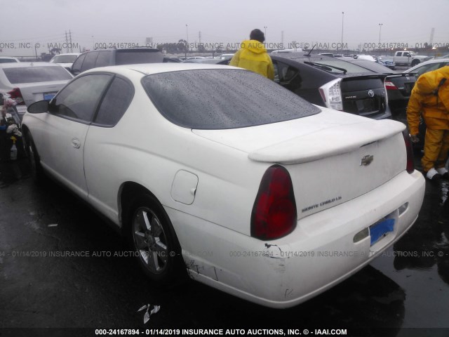 2G1WJ15N379290406 - 2007 CHEVROLET MONTE CARLO LS WHITE photo 3