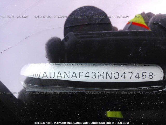 WAUANAF43HN047458 - 2017 AUDI A4 PREMIUM BLACK photo 9
