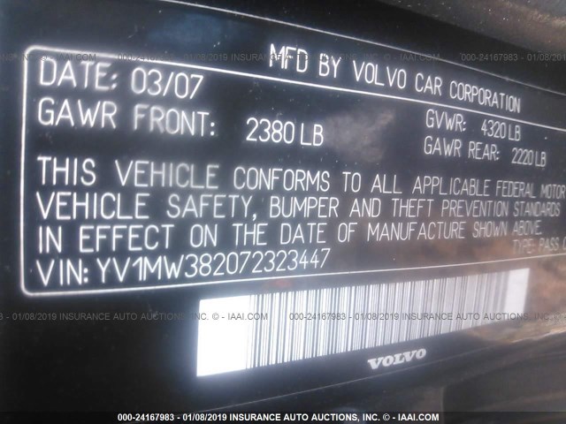 YV1MW382072323447 - 2007 VOLVO V50 2.4I BLUE photo 9