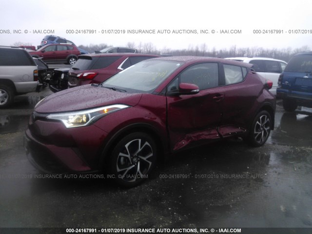 NMTKHMBX0JR022449 - 2018 TOYOTA C-HR XLE/XLE PREMIUM RED photo 2