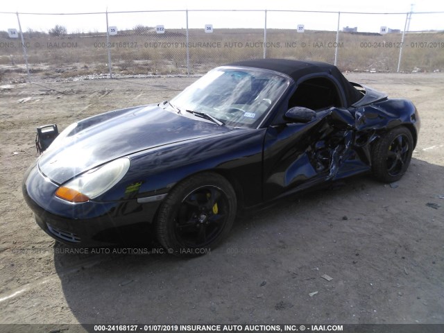 WP0CA29801U624308 - 2001 PORSCHE BOXSTER BLACK photo 2