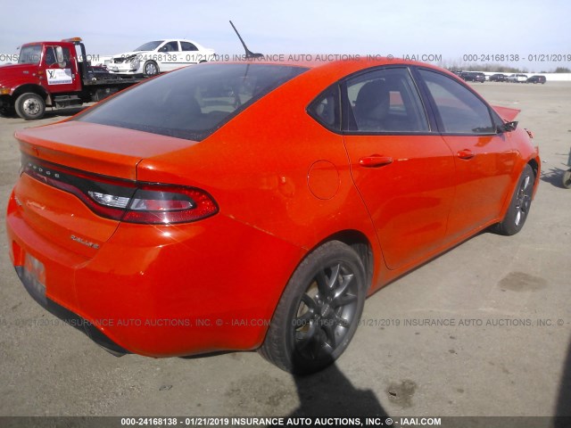 1C3CDFBB2FD405446 - 2015 DODGE DART SXT ORANGE photo 4