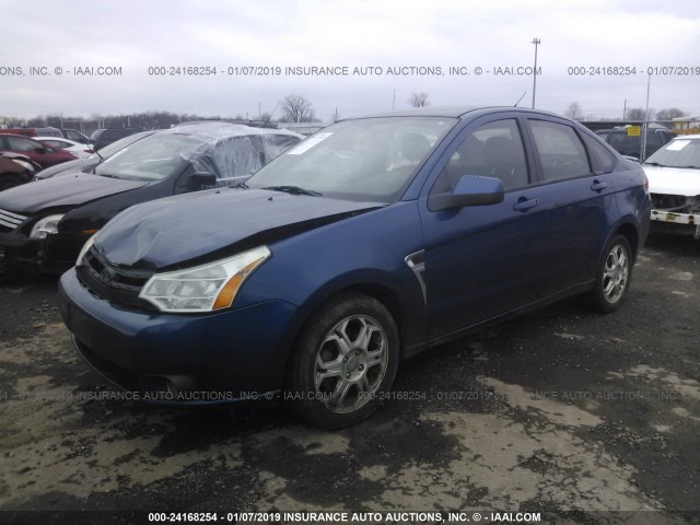 1FAHP35N58W251714 - 2008 FORD FOCUS SE/SEL/SES BLUE photo 2