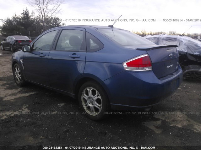 1FAHP35N58W251714 - 2008 FORD FOCUS SE/SEL/SES BLUE photo 3