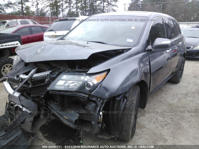 2HNYD2H33CH538929 - 2012 ACURA MDX TECHNOLOGY GRAY photo 2