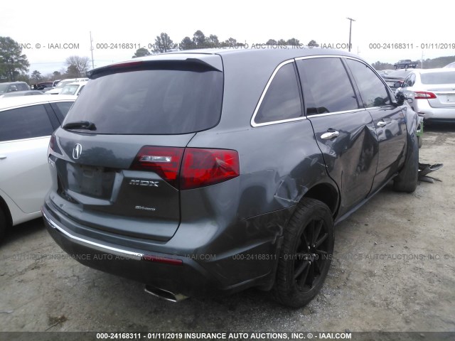 2HNYD2H33CH538929 - 2012 ACURA MDX TECHNOLOGY GRAY photo 4