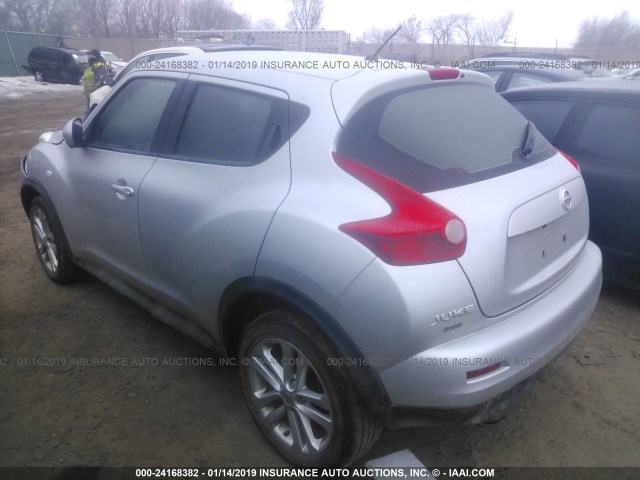 JN8AF5MR3DT221335 - 2013 NISSAN JUKE S/SV/SL SILVER photo 3