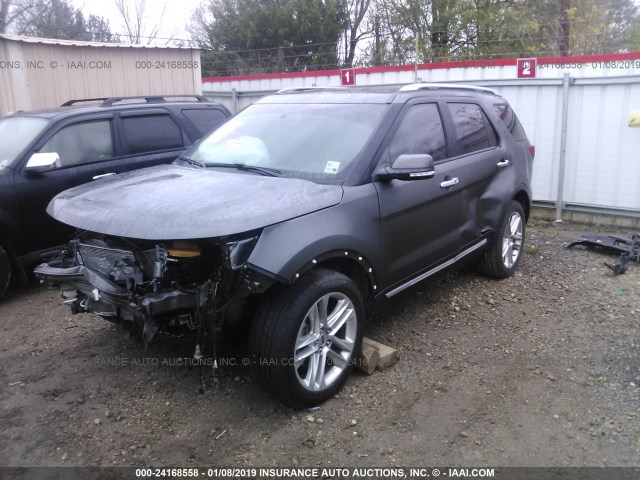 1FM5K7F80HGD62382 - 2017 FORD EXPLORER LIMITED GRAY photo 2