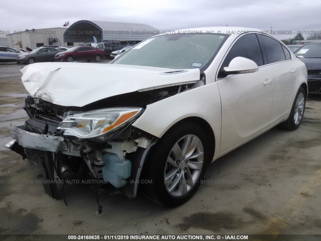 2G4GK5EX8F9240614 - 2015 BUICK REGAL WHITE photo 2