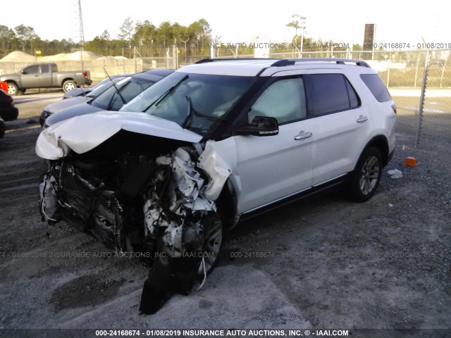 1FM5K7D84EGA96668 - 2014 FORD EXPLORER WHITE photo 2