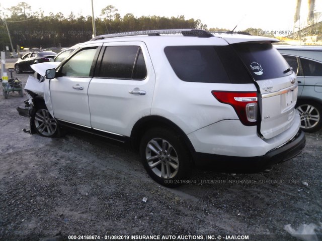 1FM5K7D84EGA96668 - 2014 FORD EXPLORER WHITE photo 3