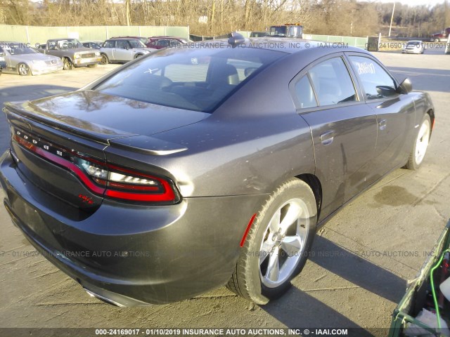 2C3CDXCT6FH795421 - 2015 DODGE CHARGER R/T GRAY photo 4