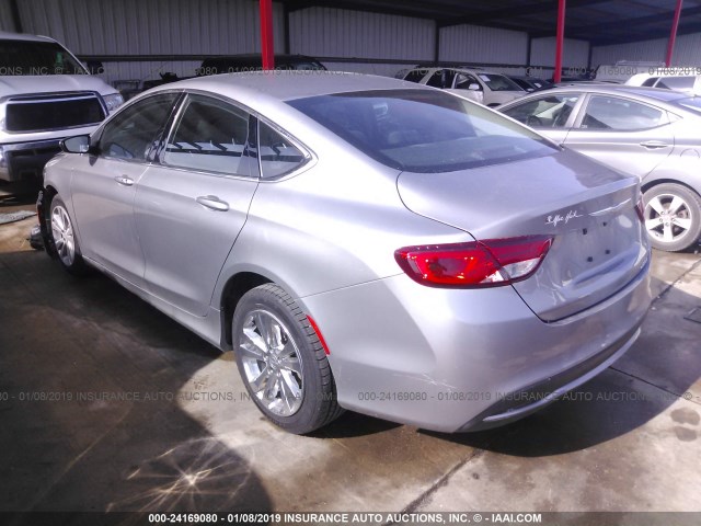 1C3CCCAB5FN739208 - 2015 CHRYSLER 200 LIMITED SILVER photo 3