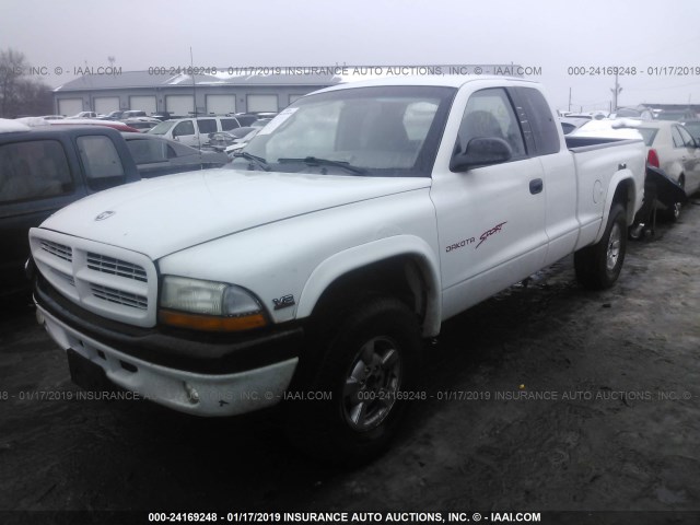 1B7GG22Y8XS296862 - 1999 DODGE DAKOTA WHITE photo 2