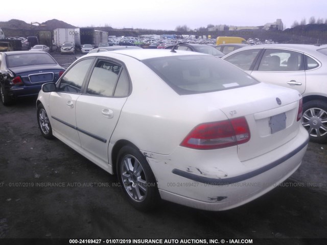 YS3FD46Y571139833 - 2007 SAAB 9-3 2.0T WHITE photo 3