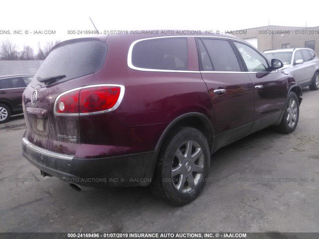 5GAEV23748J297938 - 2008 BUICK ENCLAVE CXL RED photo 4