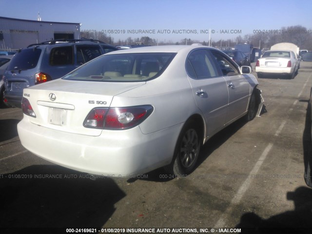 JTHBF30GX36019788 - 2003 LEXUS ES 300 WHITE photo 4