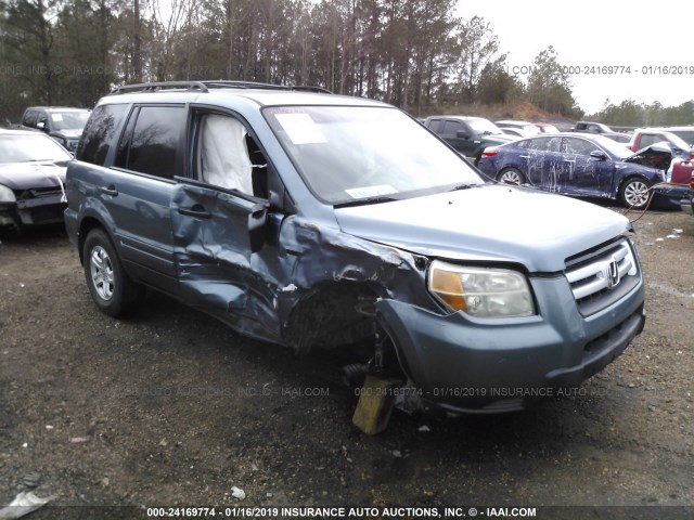 5FNYF28137B003402 - 2007 HONDA PILOT LX BLUE photo 1