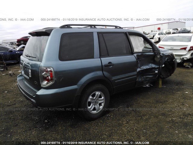 5FNYF28137B003402 - 2007 HONDA PILOT LX BLUE photo 4