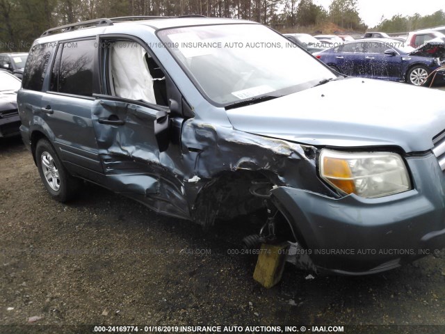 5FNYF28137B003402 - 2007 HONDA PILOT LX BLUE photo 6