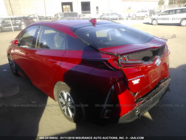JTDKARFP5H3033892 - 2017 TOYOTA PRIUS PRIME  红色 照片 3