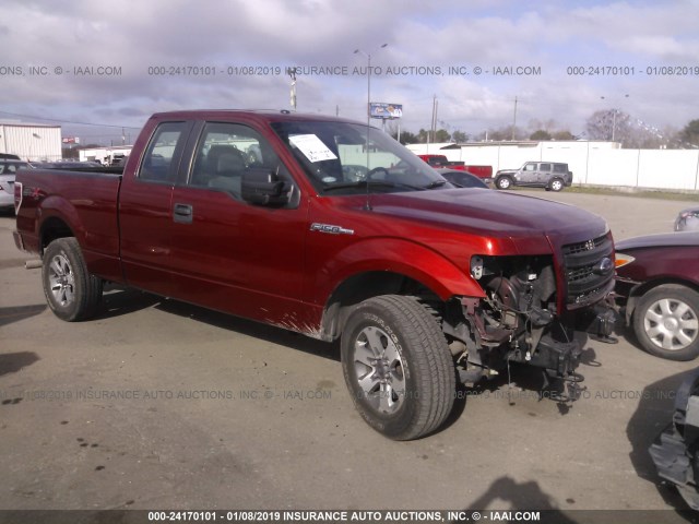 1FTFX1EF9EKE51867 - 2014 FORD F150 SUPER CAB RED photo 1