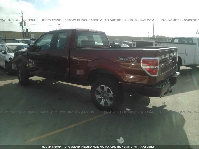 1FTFX1EF9EKE51867 - 2014 FORD F150 SUPER CAB RED photo 3