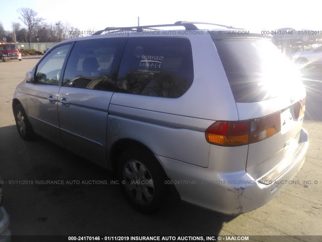 2HKRL18012H552055 - 2002 HONDA ODYSSEY EXL SILVER photo 3