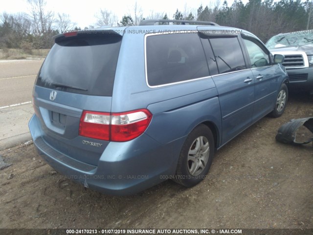 5FNRL387X5B132421 - 2005 HONDA ODYSSEY EXL Light Blue photo 4