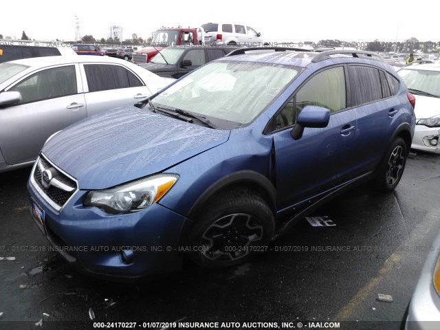 JF2GPAKC4EH346599 - 2014 SUBARU XV CROSSTREK 2.0 LIMITED BLUE photo 2