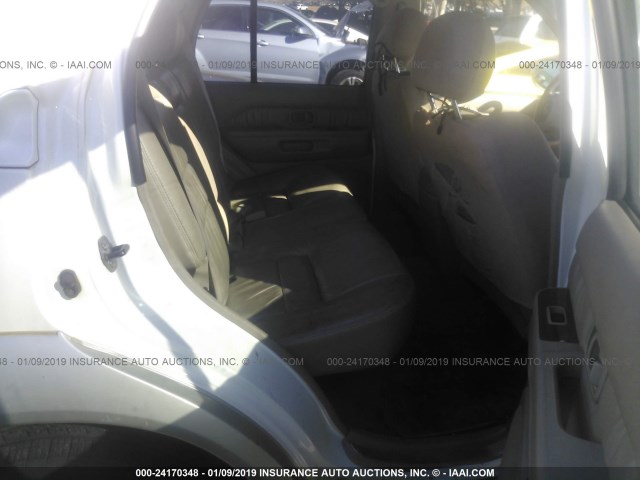 JNRDR09XX2W210600 - 2002 INFINITI QX4 WHITE photo 8