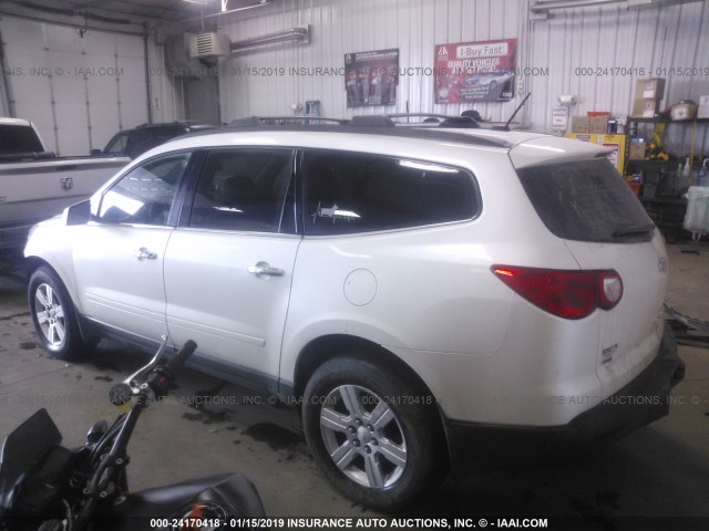 1GNKVJED5CJ286526 - 2012 CHEVROLET TRAVERSE LT WHITE photo 3