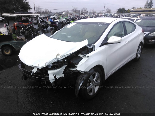 5NPDH4AE1DH423531 - 2013 HYUNDAI ELANTRA GLS/LIMITED WHITE photo 2