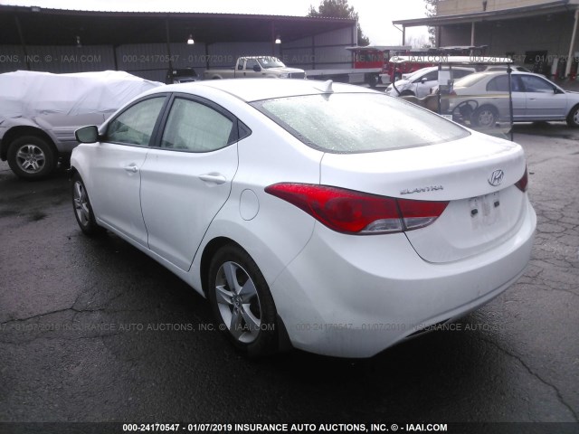 5NPDH4AE1DH423531 - 2013 HYUNDAI ELANTRA GLS/LIMITED WHITE photo 3