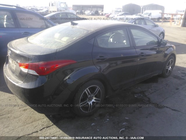 KMHDH4AE0CU268468 - 2012 HYUNDAI ELANTRA GLS/LIMITED BLACK photo 4