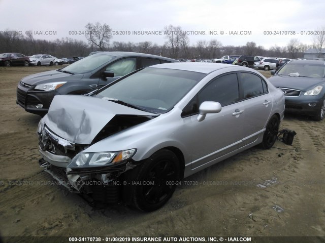 19XFA1F54BE030645 - 2011 HONDA CIVIC LX SILVER photo 2