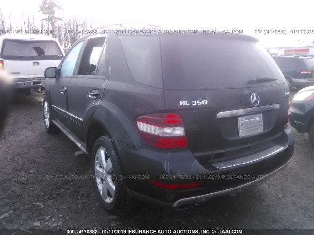 4JGBB86E89A463513 - 2009 MERCEDES-BENZ ML 350 BLACK photo 3