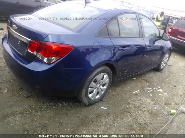 1G1PA5SH9D7196635 - 2013 CHEVROLET CRUZE LS BLUE photo 4