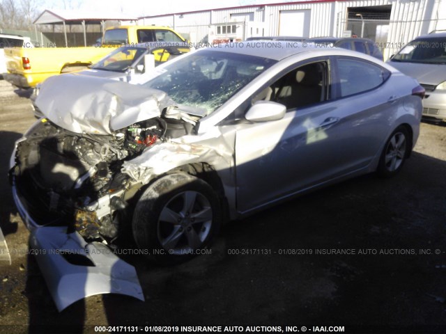 KMHDH4AE4CU459178 - 2012 HYUNDAI ELANTRA GLS/LIMITED SILVER photo 2