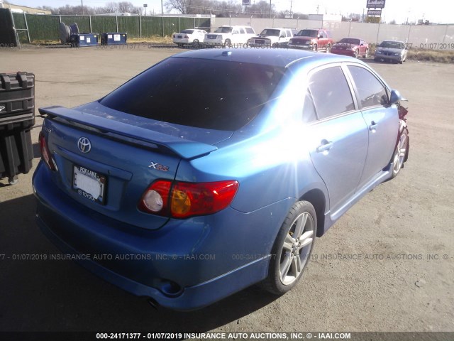 2T1BE4EE9AC042146 - 2010 TOYOTA COROLLA XRS BLUE photo 4