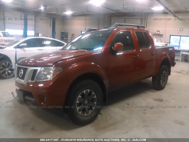 1N6AD0EVXFN737907 - 2015 NISSAN FRONTIER S/SV/SL/PRO-4X MAROON photo 2