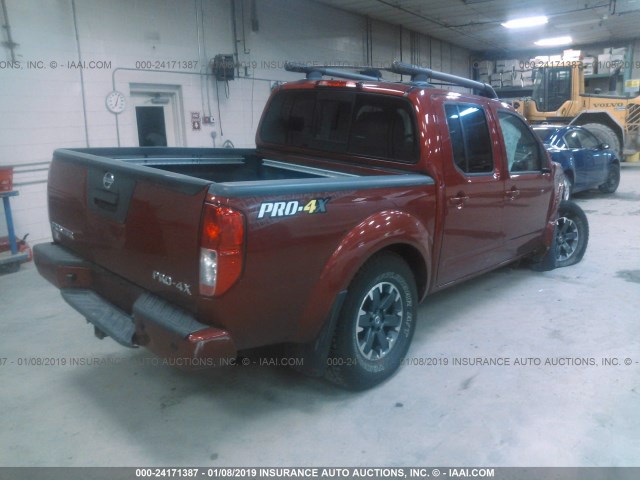 1N6AD0EVXFN737907 - 2015 NISSAN FRONTIER S/SV/SL/PRO-4X MAROON photo 4