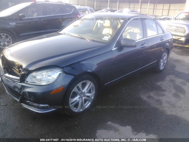 WDDGF4HB0ER310748 - 2014 MERCEDES-BENZ C 250 GRAY photo 2