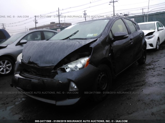 JTDKDTB36C1023173 - 2012 TOYOTA PRIUS C GRAY photo 2