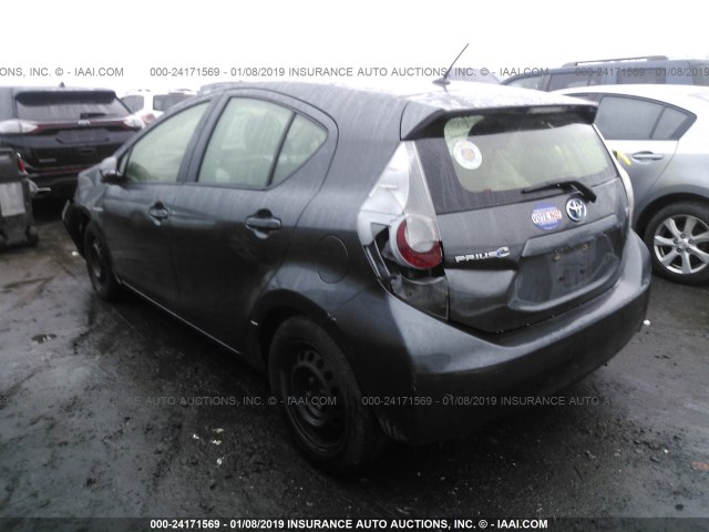 JTDKDTB36C1023173 - 2012 TOYOTA PRIUS C GRAY photo 3